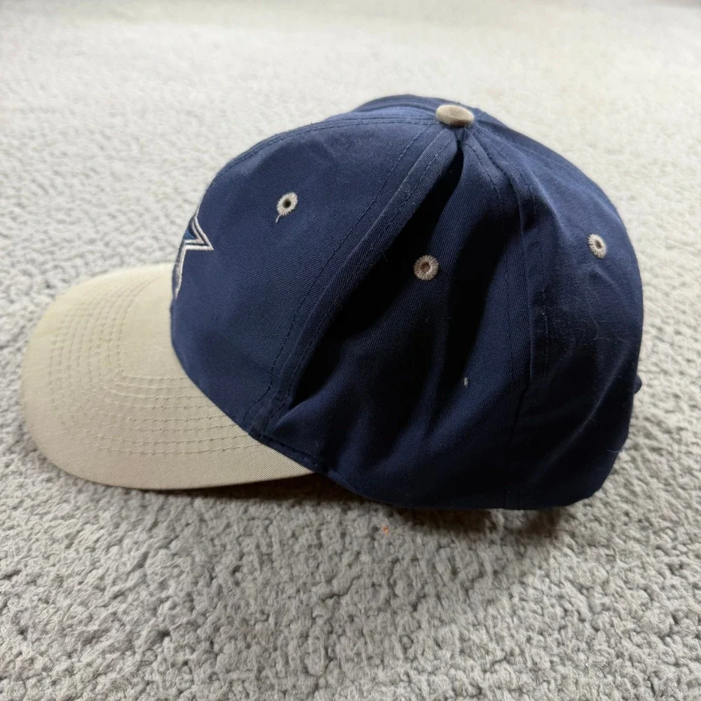 Vintage Logo Athletic Dallas‎ Cowboys Hat Navy Tan Snapback NFL Star Cap